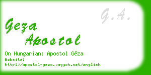 geza apostol business card